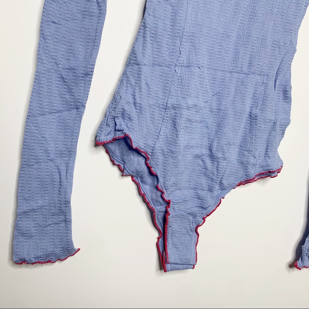 FREE PEOPLE The Nikita Bodysuit Blue Size M - Picture 5 of 14